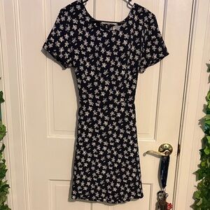 Vintage Jaclyn Smith Navy and White Floral Dress
